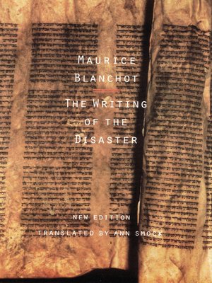 cover image of The Writing of the Disaster